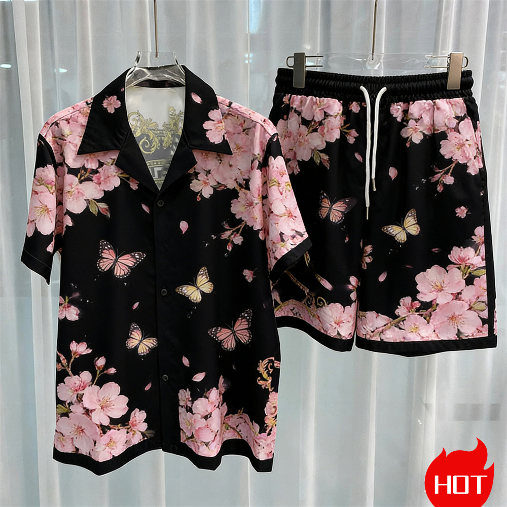 Summer Clothes Fashion - Digital printed men's set fashion two-piece