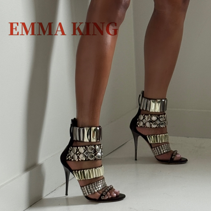 Black Embellished Ankle Strap  - огляд і ціна Summer Clothing Items