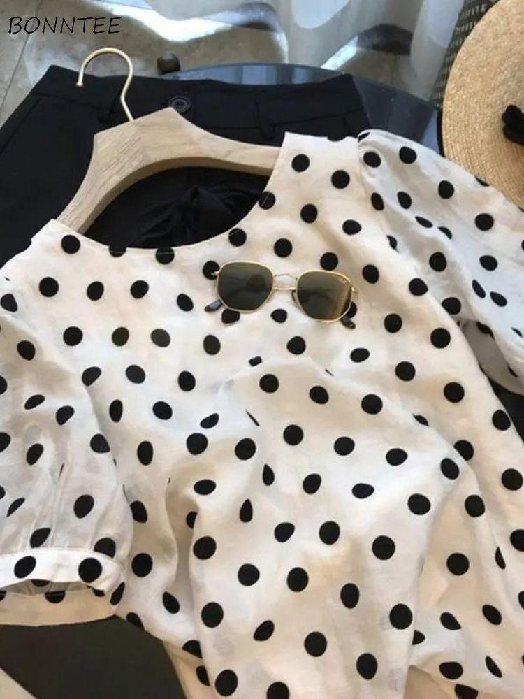 Polka Dot Blouses Women Elegan - огляд і ціна Summer Clothing Aesthetic