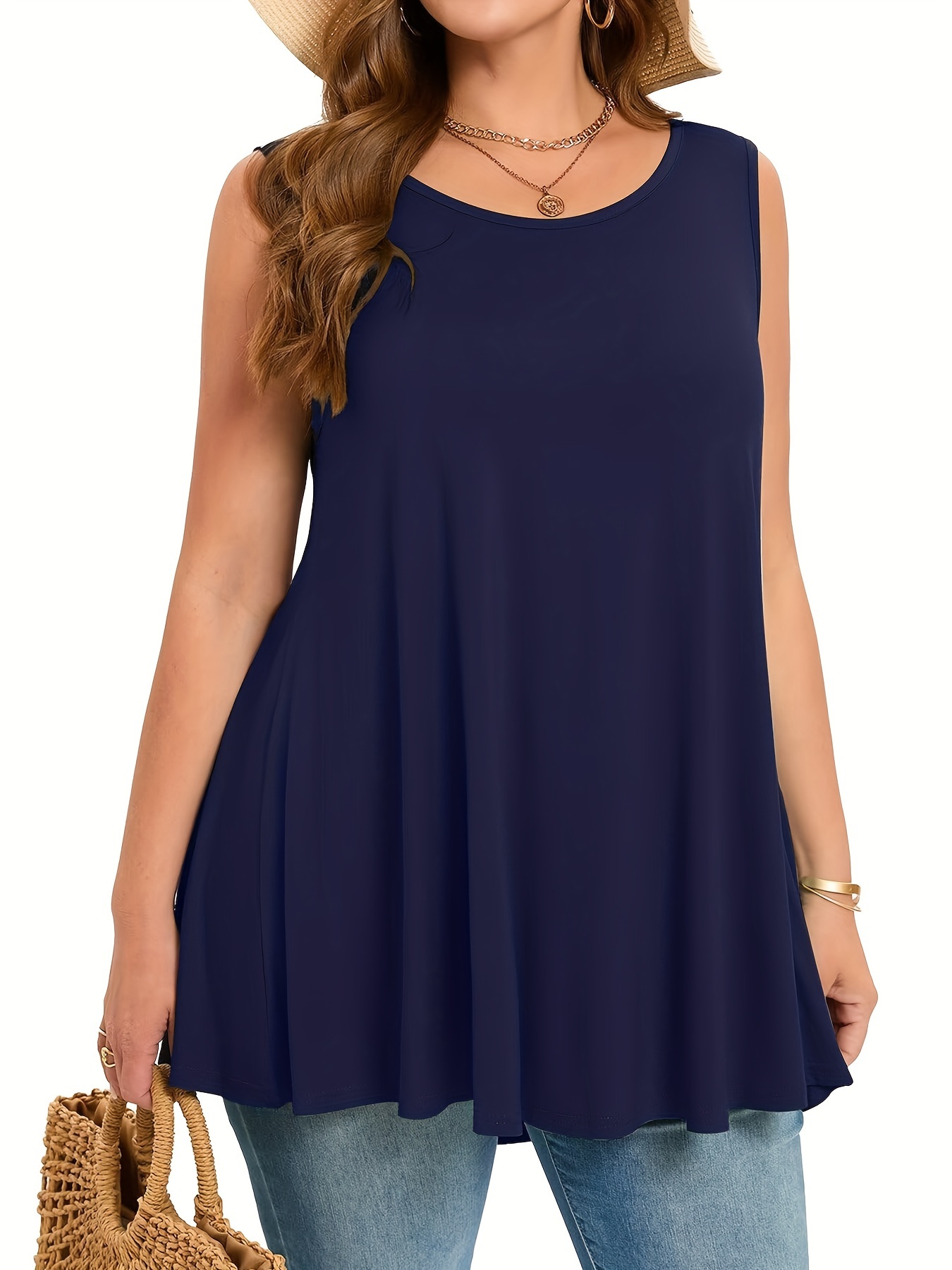 Plus Size Simple Solid Tank To - огляд і ціна Summer Clothing Styles For Women