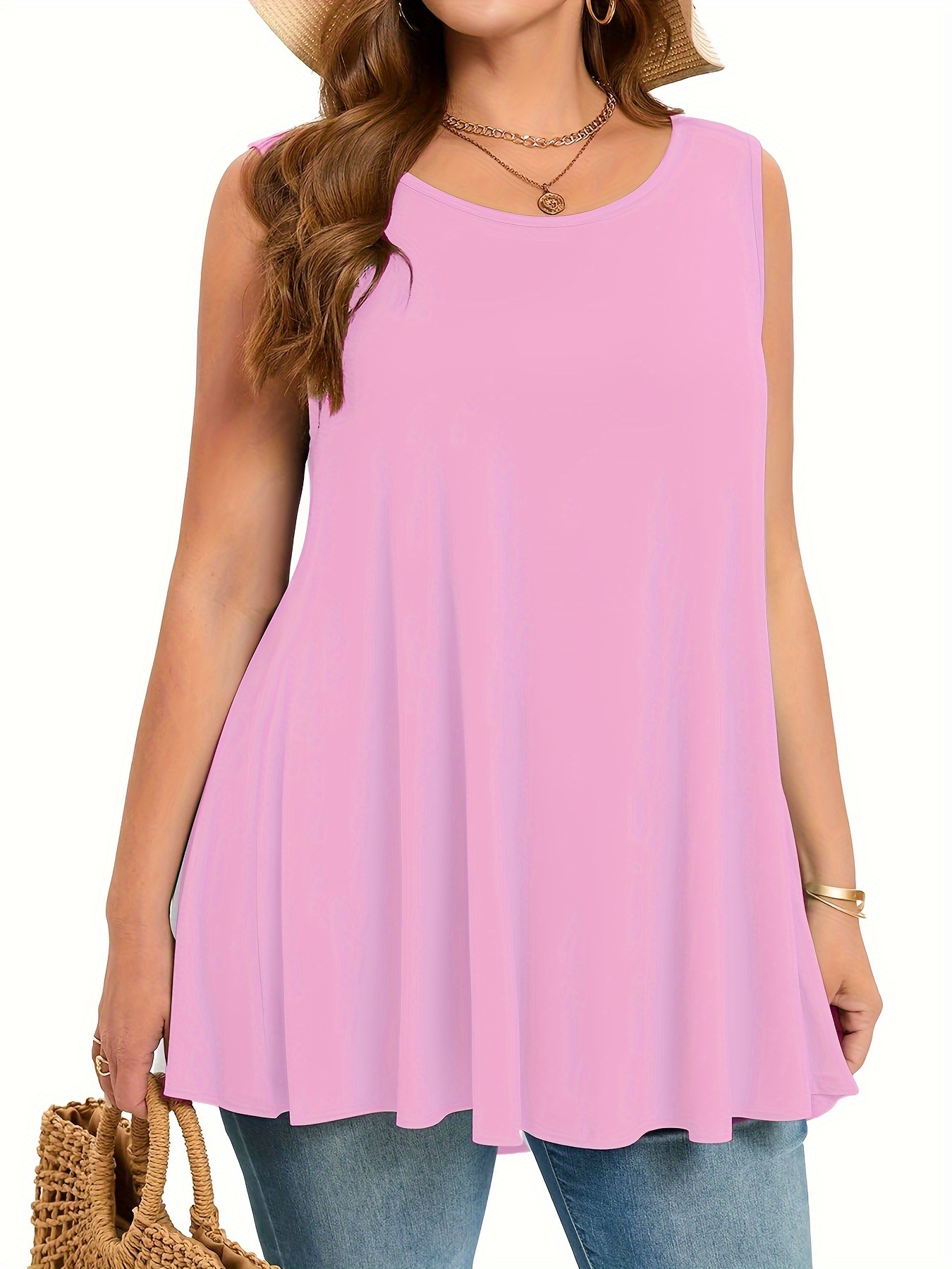Plus Size Simple Solid Tank To - огляд і ціна Summer Clothing Styles For Women