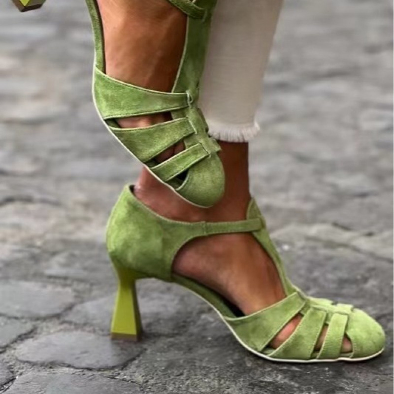 Women's Green Suede Kitten Hee - огляд і ціна Summer Clothing Items
