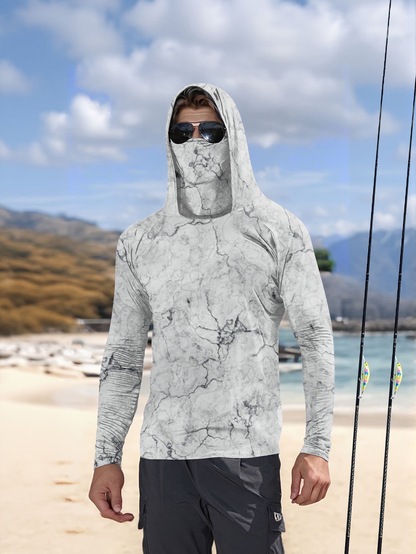 Men Hood Fishing Shirt long sl - огляд і ціна Summer Clothing Men