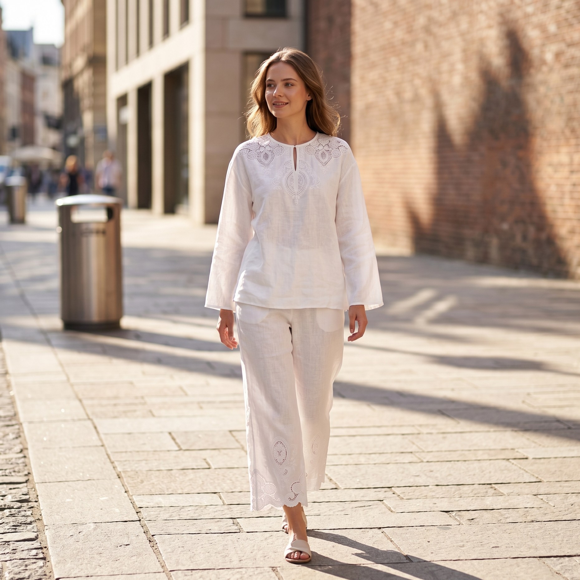 Luxury Linen Blend Two Piece S - огляд і ціна Crop Blouse Linen