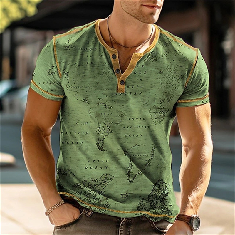 Men's Henry Shirts Funny 3D Pr - огляд і ціна Summer Clothes Fashion